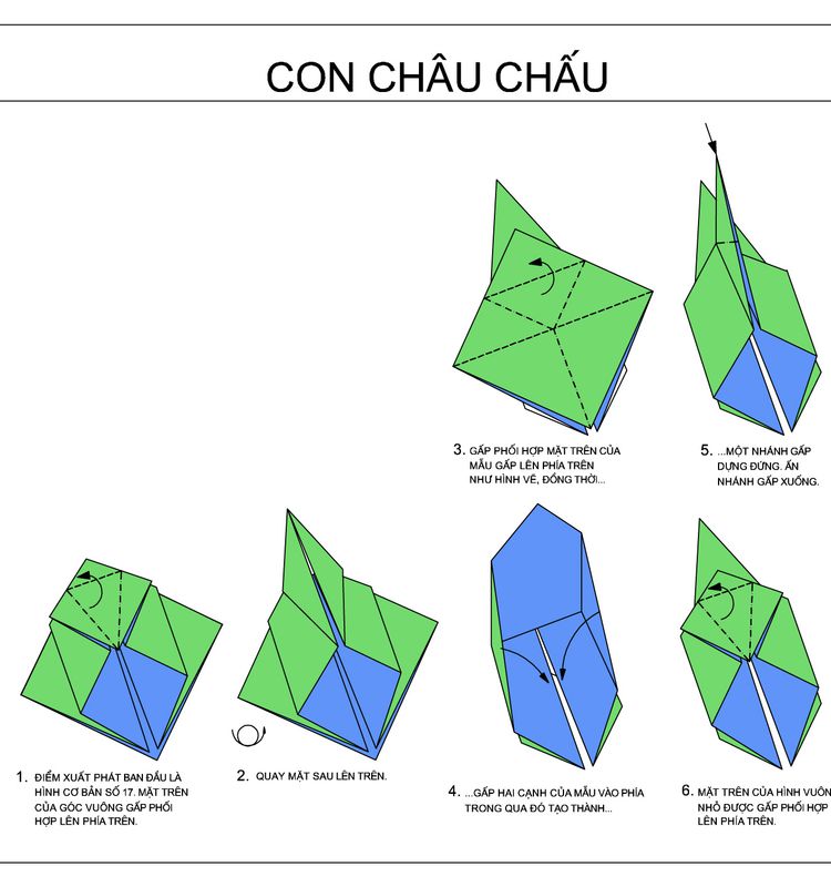  Gấp giấy hình con Châu chấu