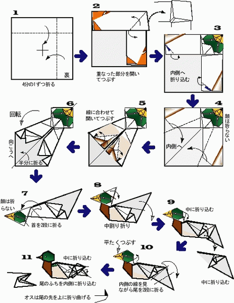  Gấp giấy hình con vịt