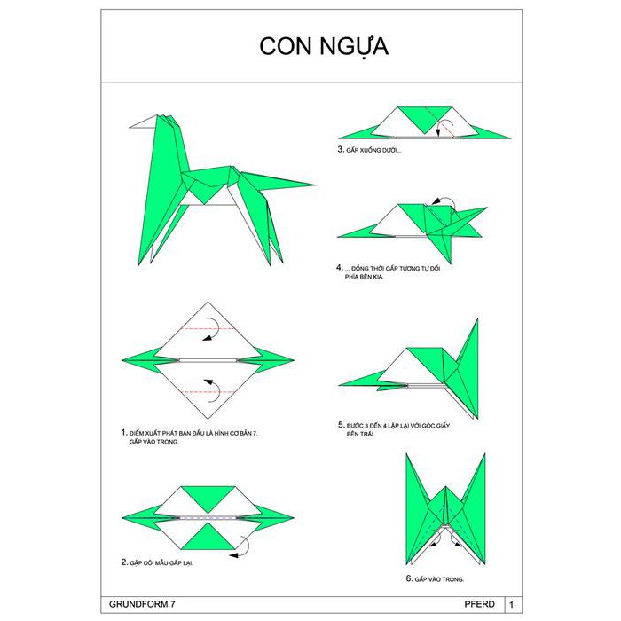  Gấp giấy hình con Ngựa